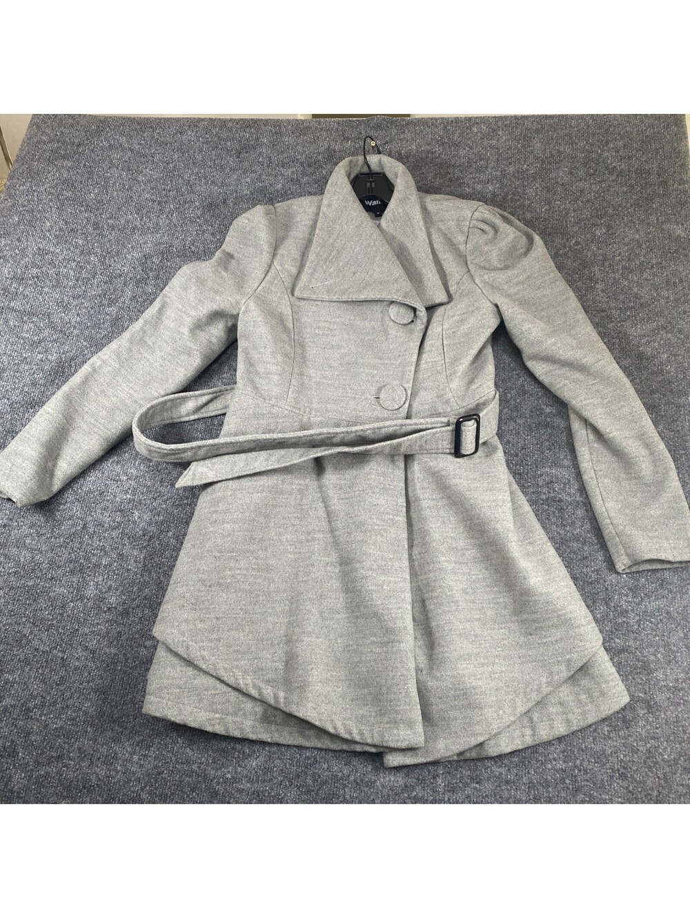 WANTDO Women’s Sz M blend coat LONG TRENCH COAT / PEACOAT W Belt Ag